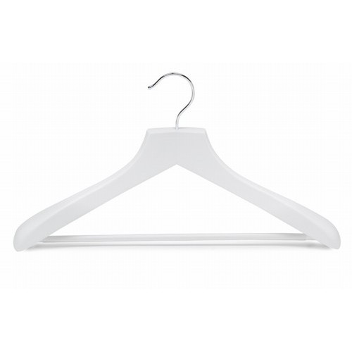 107wt Deluxe White Wooden Suit Hanger W Non-slip Bar – Logo Hangers